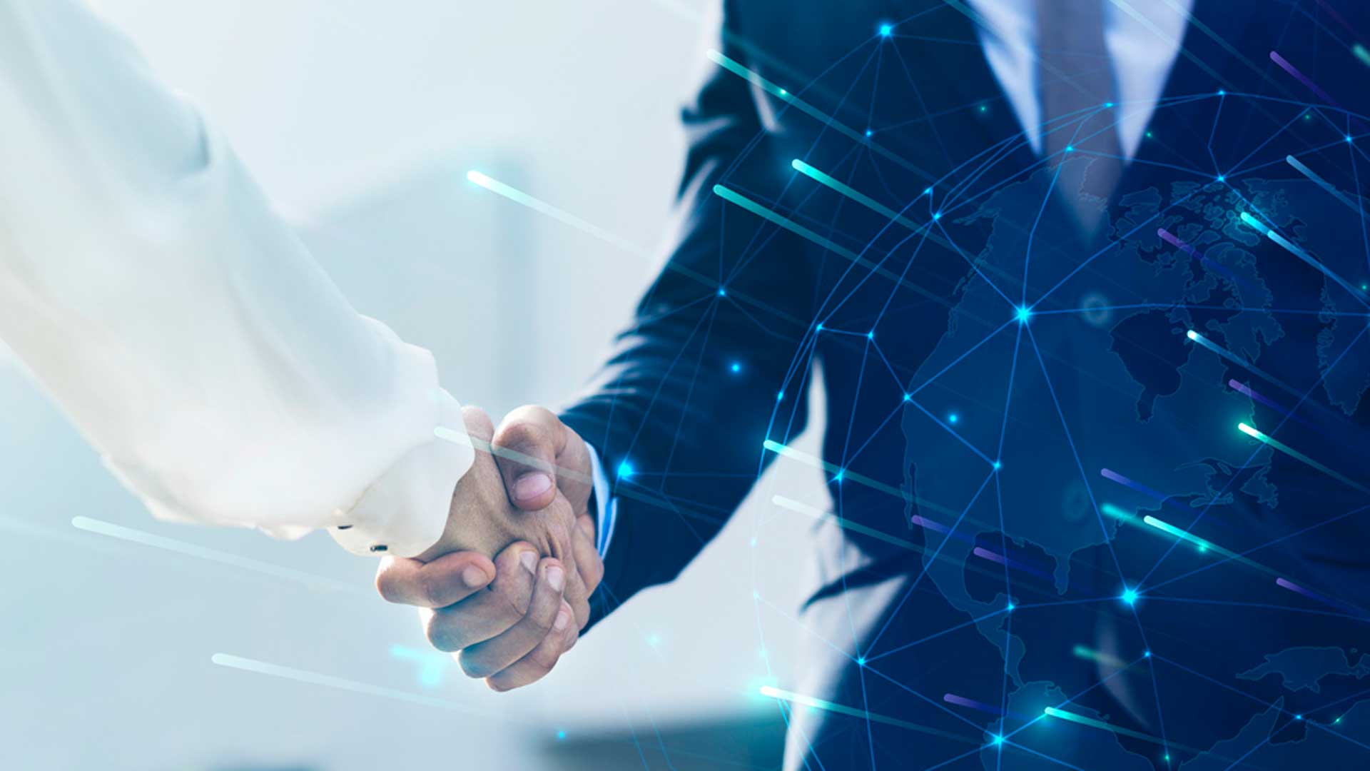 Corporate business handshake between partners